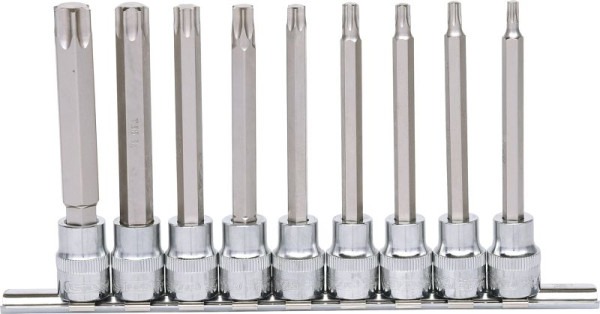 KS Tools 3/8" CHROMEplus bitdoppenset Torx, lang, 9-delig T20-T60, 918.1550