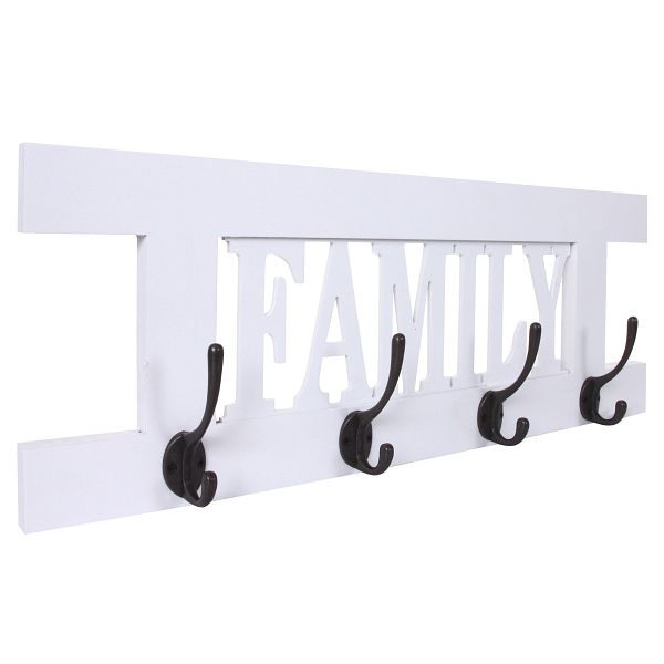Mendler wandkast HWC-C60 Family, kledingkast kastpaneel, shabby look vintage 60x21cm, wit gelakt, 61509