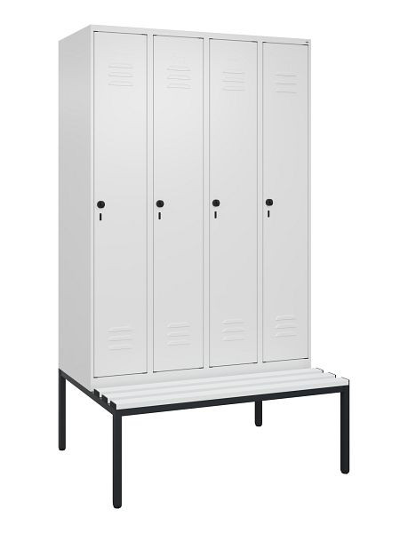 C+P luierkastje Classic PLUS, met onderbank, 4 vakken, 2120x1200x815mm, 9016/9016, draaibare sluiting, 0800507-40 S10044