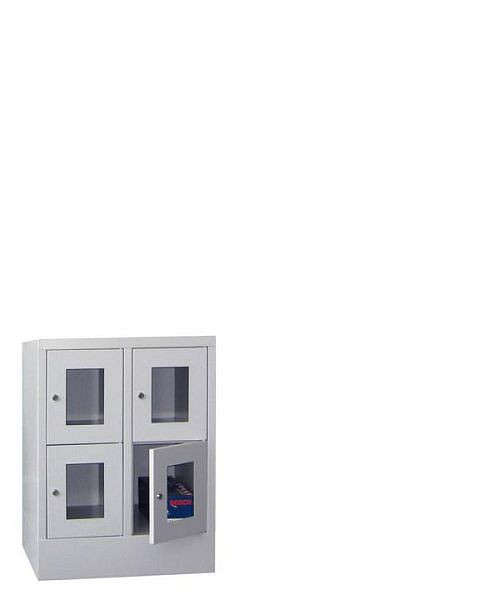 Pavoy Schließfachschrank mit Sockel 855/500/600, 2b x 2h, Zylinderschloss, Abteilbreite 300, Sichtfenster, 61213-223-091-910