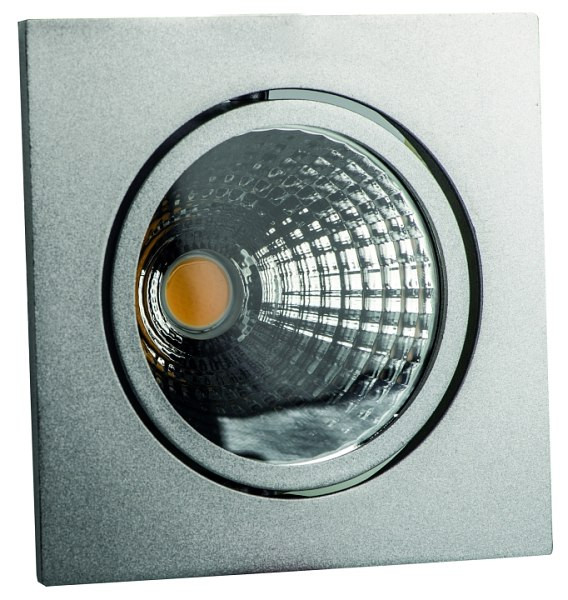 rutec Projekt GLIN COB LED - inbouwspot zwenkbaar, vierkant, 500mA, 20W, IP40, 3000K, CRI80 - zilver, PEH819WWOK