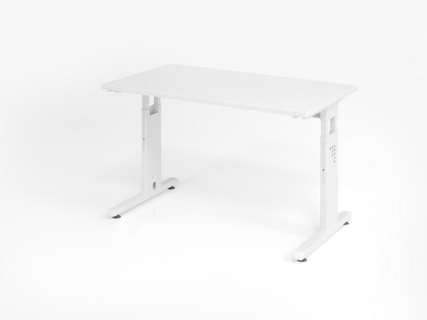 Hammerbacher bureau OS612, 120 x 67 cm, blad: wit, 25 mm dik, 2 mm ABS rand, rechthoekige vorm, wit, VOS612/W/W