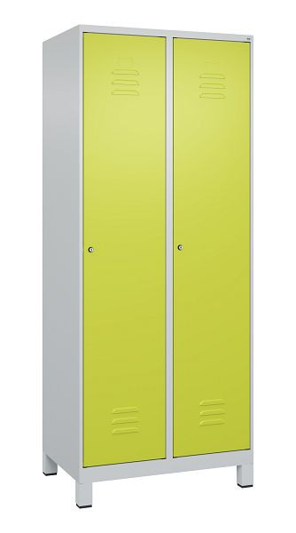 C+P Mehrzweckschrank Classic PLUS, Wäsche-Spind, Füße, 2 Abteile, 1950x800x500mm, 7035/0024, Zylinderschlösser, 080010-22B S10025