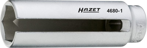Hazet inzetstuk voor lambdasonde, vierkant, hol 12,5 mm (1/2 inch), buitenzeskantprofiel, 22 mm, oppervlak: verchroomd, lengte: 92 mm, 4680-1