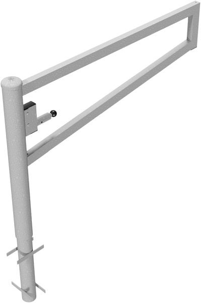Schake draaipadbarrière, om in beton te plaatsen, thermisch verzinkt, totale breedte: 1500 mm, met driehoekslot, 4013_15F
