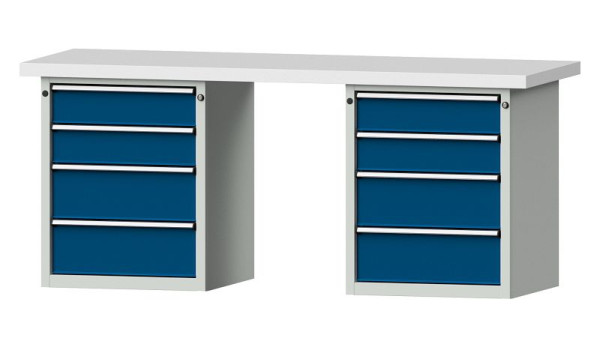 ANKE werkbanken combinatie werkbank, model 840 V, 2000 x 700 x 850 mm, RAL 7035/5010, KSP 50 mm, 415.102