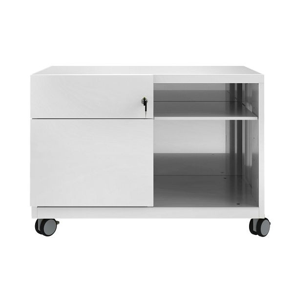 Bisley rolcontainer Note Caddy laden links, B 800 mm, lichtgrijs, CADM08LH645