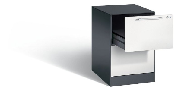 C+P archiefkast Asisto, H710xB440xD600mm, kleur: zwartgrijs/lichtgrijs, beugelgreep, 146275-221 S10016