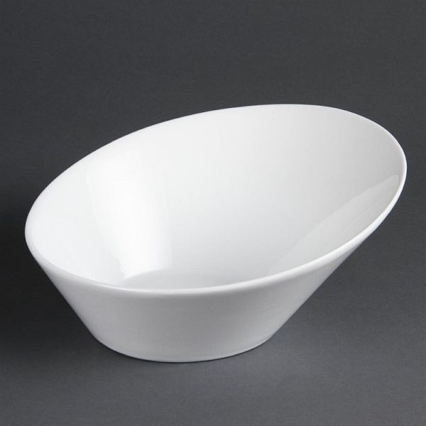 Olympia Whiteware ovale schuine schalen 22,2 x 24,6cm, VE: 3 stuks, CB078