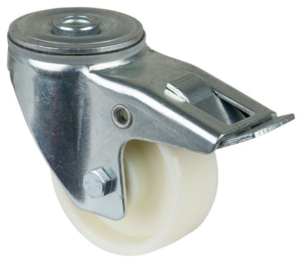 BS-rollen transportrol met rem, breedte 30 mm, Ø80 mm, tot 125 kg, loopvlak/wiellichaam kunststof, rollager, VE = 4 stuks, L121.B10.080