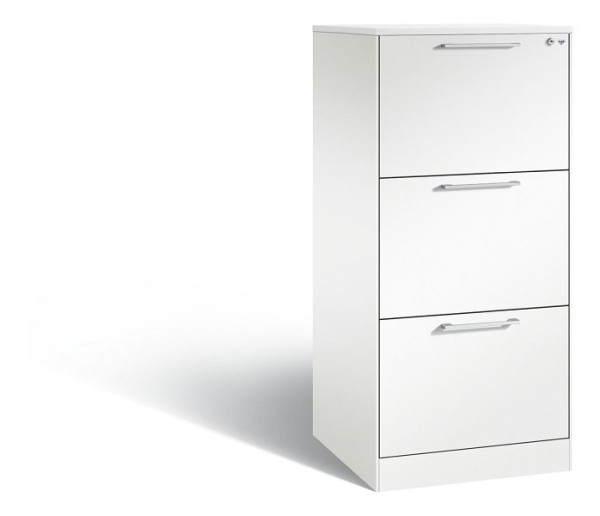 C+P archiefkast Asisto, H1310xB562xD600mm, kleur: verkeerswit, beugelgreep, 146224-322 S10068