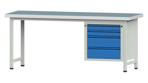ANKE werkbanken combinatie werkbank, model 727 E, 2000 x 700 x 850 mm, RAL 7035/5012, UBP 50 mm, 510.821
