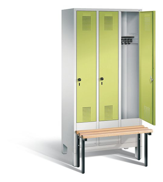 C+P Evolo kleerkast, H1850xB900xD815mm, kleur: lichtgrijs / virid groen, 48030-30 S10189