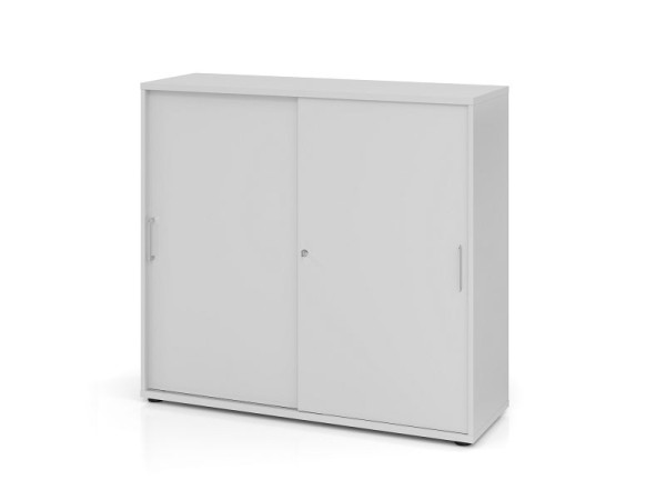 Hammerbacher schuifdeurkast 1753S BS, 3 OH, romp: grijs / voorkant: grijs, 120 x 40 x 110 cm (BxDxH), V1753S/5/5/BS