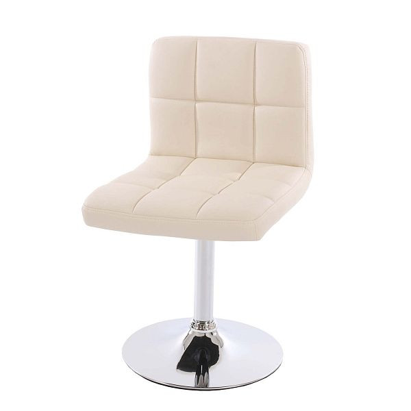 Mendler eetkamerstoel Kavala, keukenstoel, draaibaar, kunstleer creme, chromen onderstel, 74405