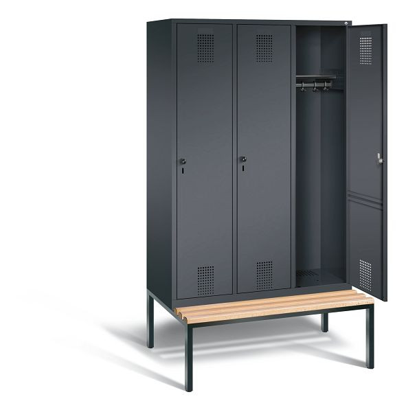 C+P Evolo garderobe, H2090xB1200xD815mm, kleur: zwart-grijs, 48050-32 S10048