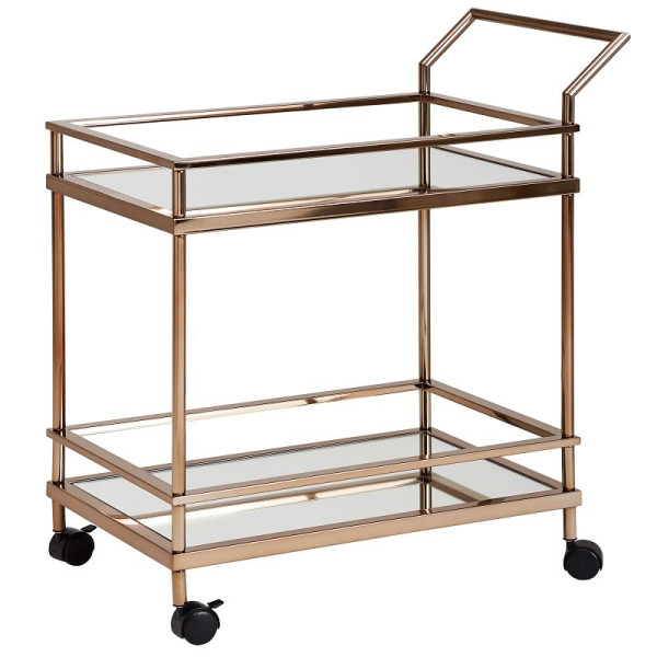 Wohnling Design serveerwagen donkergoud 2 niveaus met rem, WL5.987
