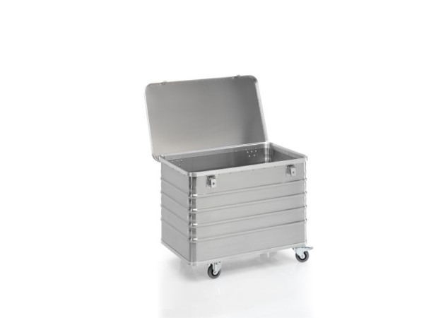 Gmöhling Transportwagen mit Deckel + Schlösser G®-TRANS D 3008 / 330 l, Aluminium, 220300838