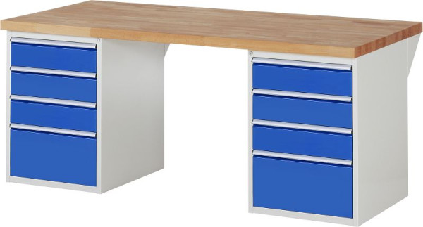 RAU werkbank serie 7000 - modulair ontwerp, 8 x laden, 2000x840x900 mm, 03-7510A3-209B4S.11