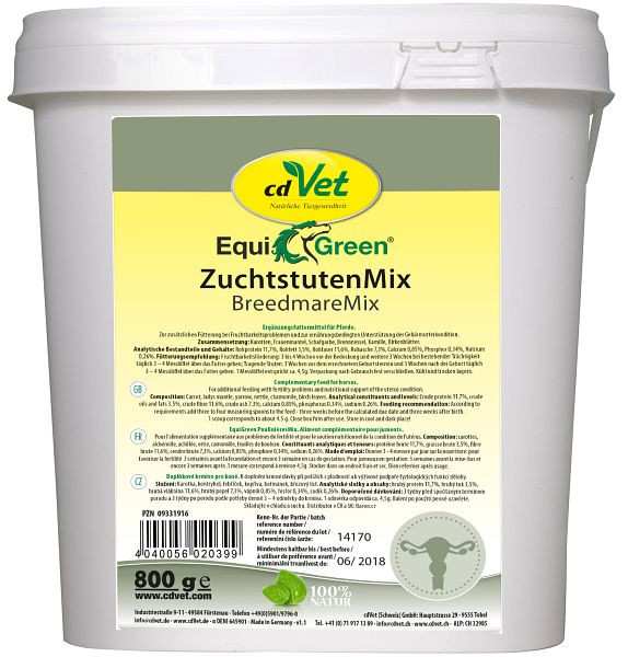 cdVet EquiGreen Fokmerrie Mix 800g, 2039