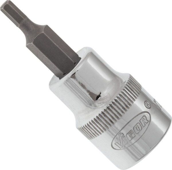 VIGOR schroevendraaierbit, hol vierkant 10 mm (3/8 inch), binnenzeskantprofiel, 3 mm, V2285N
