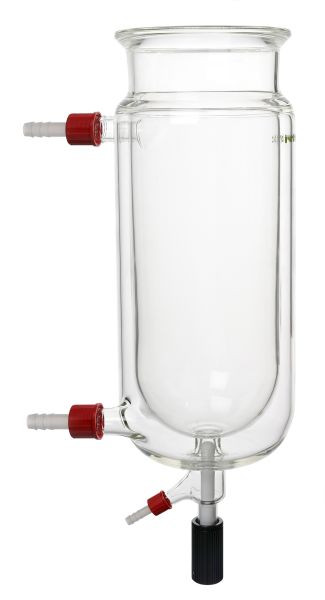 Rettberg reactievat, 1000 ml, DN 120, met groef, tempermantel met 2x GL 32 dikwandig, bodemaftapkraan 0 - 10 mm, 107035414