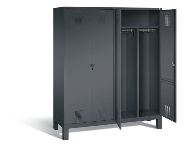 C+P zwart wit locker Evolo, H1850xB1590xD500mm, kleur: zwart-grijs, 48012-42 S10042
