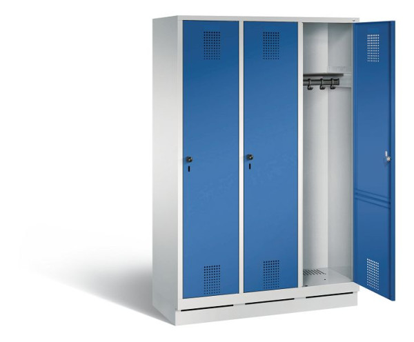 C+P garderobe Evolo, H1800xB1200xD500mm, kleur: lichtgrijs / gentiaanblauw, 48020-32 S10000