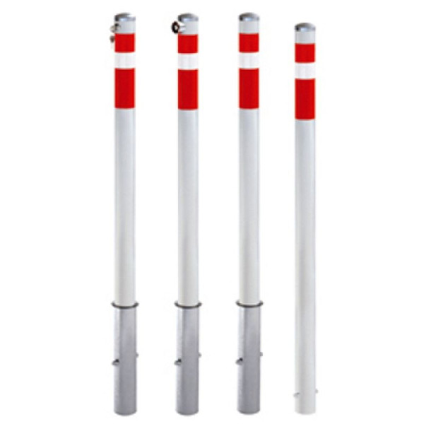 Stein HGS HGS afzetpaal -Steel Line-, afneembaar, met veiligheidsslot, gelijksluitend, sluiting bovenaan en 2 sleutels, met 3 ogen (90°), 14208-03