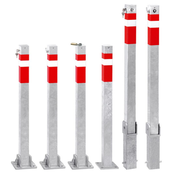 Stone HGS afzetpaal -Steel Line-, opklapbaar, voorbereid voor profiel halve cilinder, bovensluiting, voor inzetting in beton, met grondanker, met 1 oog, 14236-01