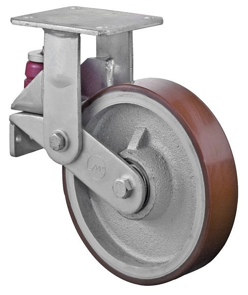 BS rollen Zwenkwiel, bokwiel, breedte 50 mm, Ø200 mm, tot 600 kg, polyurethaan gegoten 95 Shore A, gegoten wiellichaam, kogellager, T110.C10.200