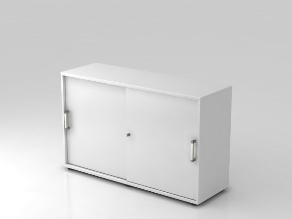 Hammerbacher schuifdeurkast 2OH 120cm chroomgreep wit/wit, 120x40x74,8 cm (BxDxH), V1752S/W/W/CE