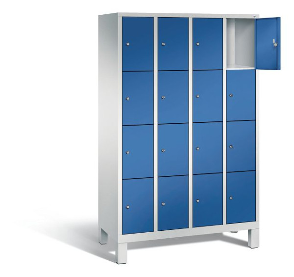 C+P lockerkast Evolo, H1850xB1190xD500mm, kleur: lichtgrijs / gentiaanblauw, 48010-404 S10050