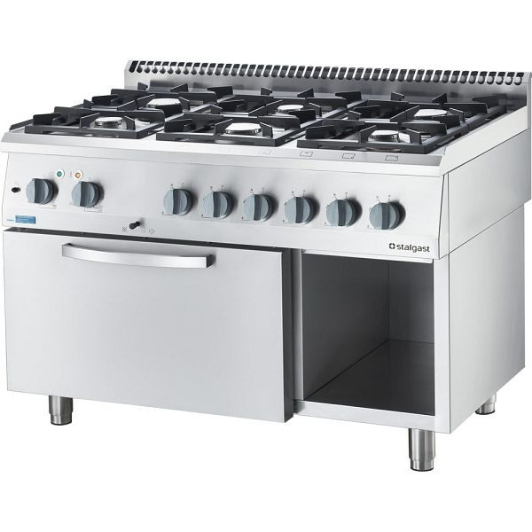 Stalgast gasfornuis ECO 6 pits met elektrische heteluchtoven (600 x 400 mm / GN 1/1) serie 700 ND - G20, 6 pits (6x3.5 kW), SL33644SE