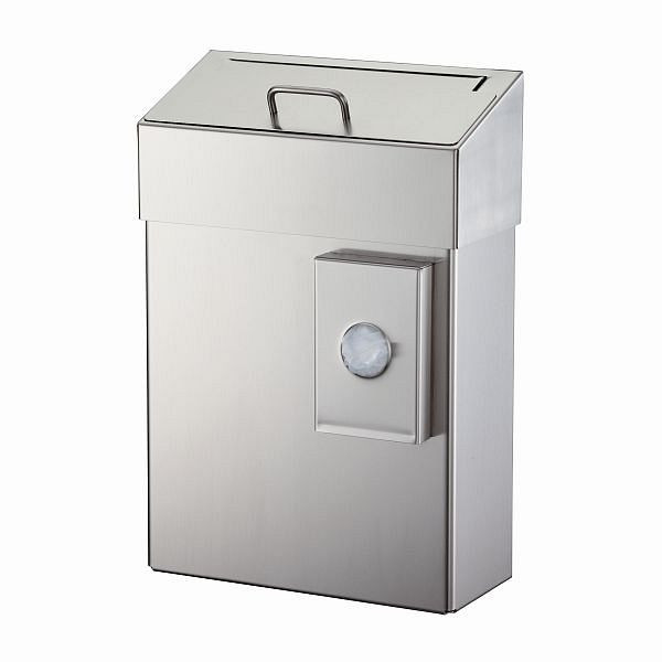 Air Wolf hygiëne-afvalcontainer met 10 liter inhoud, Omicron II-serie, H x B x D: 420 x 285 x 145 mm, geborsteld roestvrij staal, 35-779