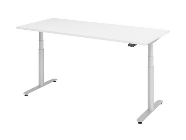 Hammerbacher zit-sta bureau elektrisch 180x80cm wit/zilver, VXDLR19/W/S