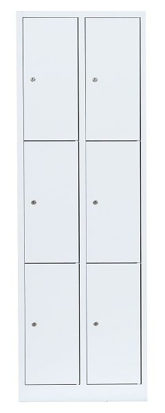 Lüllmann stalen compartimentenkast, 1800 x 600 x 500 mm, signaalwit/signaalwit, 520327