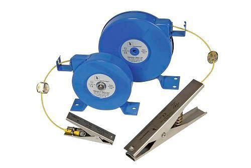 DENIOS loshaspel met zware RVS aardingsklem 235 mm, 15,2 m, ATEX, 201-347
