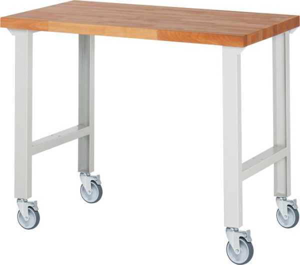 RAU verrijdbare werkbank 7000-1, 1250x700x1000mm, 4 zwenkwielen, 05-7000-1-127B4S4.12