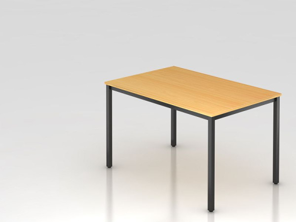 Hammerbacher vergadertafel 120x80cm beuken/zwart vierkant, rechthoekige vorm, VDQ12/6/D