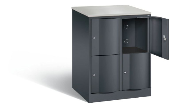 C+P XL lockerkast Resisto, H1077xB772xD640mm, kleur: zwart-grijs, 8472-273 S10031