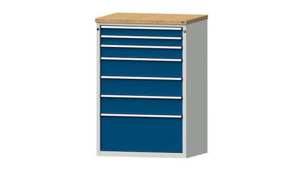 ANKE werkbanken ladekast, model 4009 V, 915 x 700 x 1320 mm, RAL 7035/5010, BMP 40 mm, 611.317