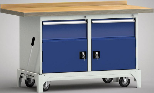 KLW mobiele standaard werkbank - 1500 x 700 x 866 mm L x B x H, WS782N-1500M40-E7053