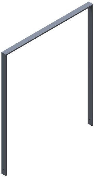 Schake armleuning van platstaal 50 x 12 mm, zonder dwarsbalk, totale breedte: 1000 mm, thermisch verzinkt en gecoat DB 703, 450_100B