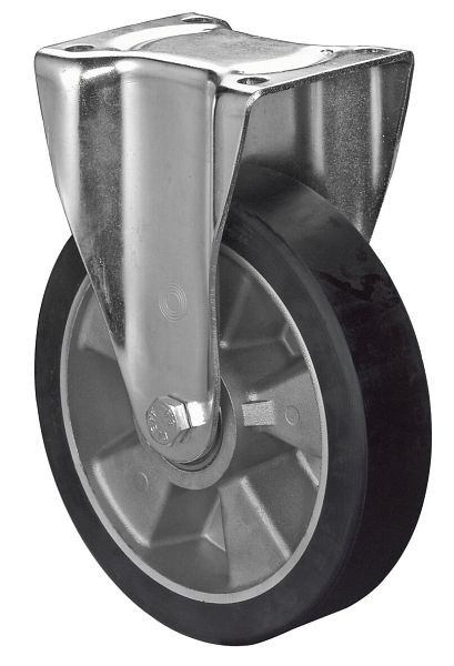 BS Rollen zwaarlastwiel, bokwiel, wielbreedte 50 mm, wiel-Ø 200 mm, 600 kg, polyurethaan gegoten 78 Shore A, aluminium, kogellager, N110.B91.203