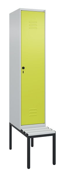 C+P verschoningskast Classic PLUS, met bank eronder, 2120x400x815mm, 7035/0024, draaigrendel, 0800507-12 S10040