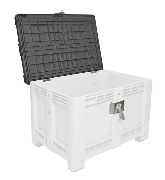 ALPHA afsluitbaar scharnierdeksel zwart voor palletbox 1200x1000 mm, 3332-SC