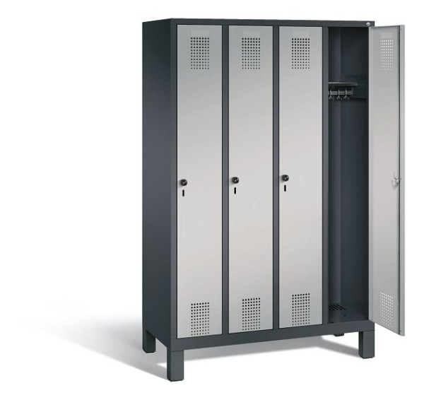 C+P Evolo locker, H1850xW1190xD500mm, kleur: zwart-grijs/wit aluminium, 48010-40 S10034