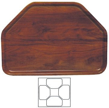 Contacto dienblad, zeshoekig 32 x 47 cm Decor: walnoot, 3405/470