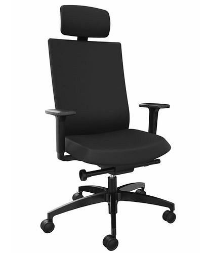 DENIOS bureaustoel AdJust evo, Syncro-Evolution technologie, neksteun, zwart, 292407